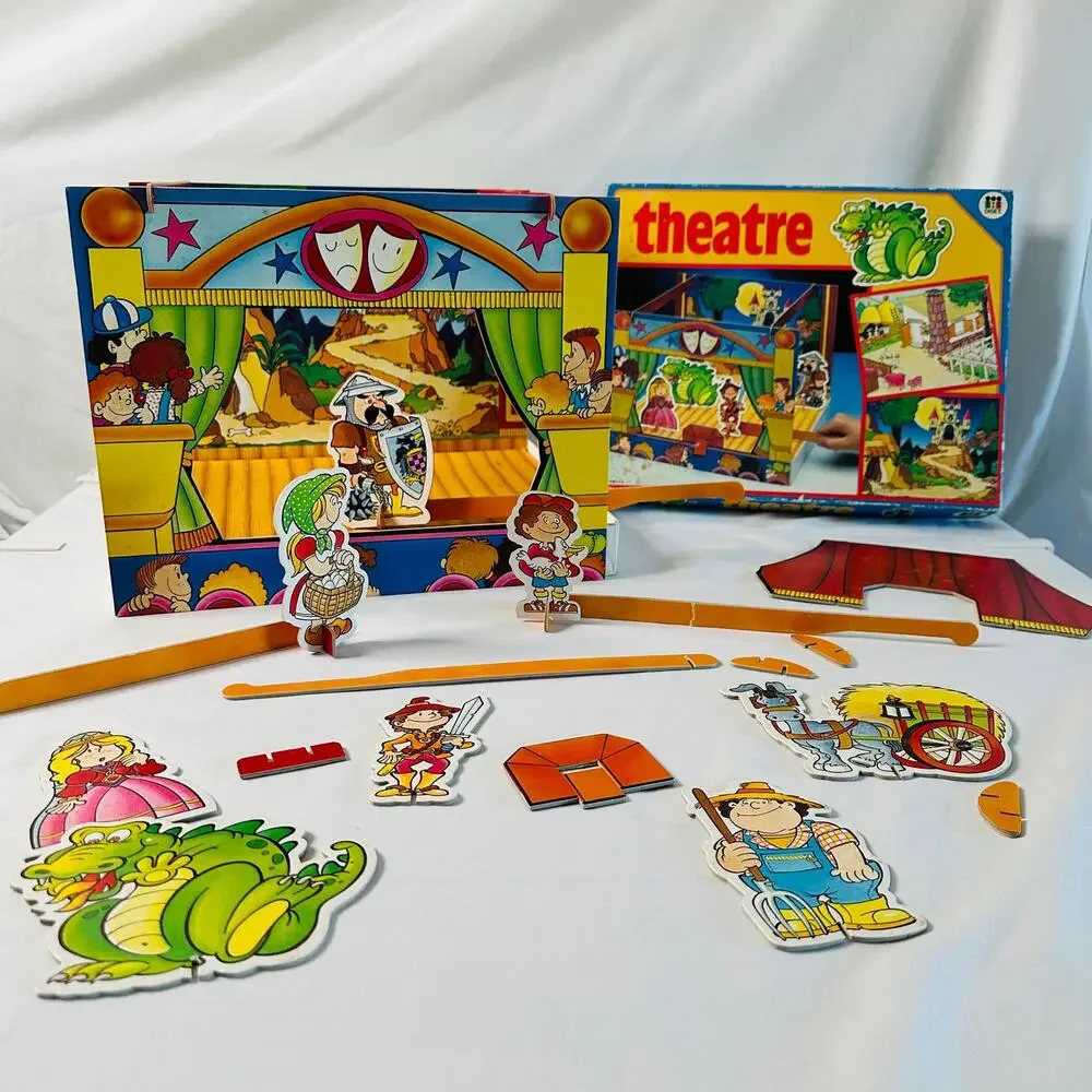Vintage 80s Theatre Dual-Sided Medieval Fairy Tale Set Made in Spain